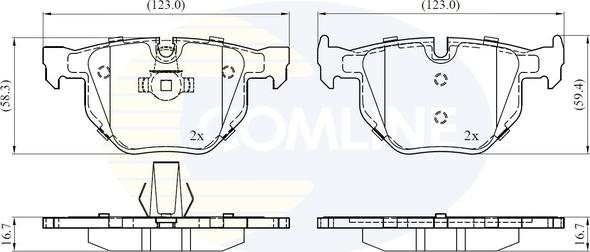 Comline CBP06001 - Гальмівні колодки, дискові гальма autocars.com.ua