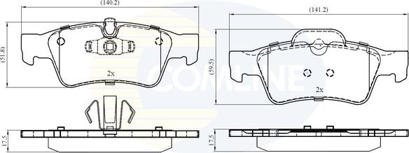 Comline CBP06059 - Тормозные колодки, дисковые, комплект avtokuzovplus.com.ua