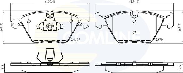 Comline CBP06075 - Гальмівні колодки, дискові гальма autocars.com.ua