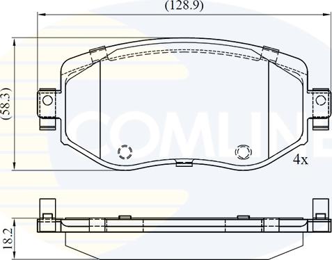 Comline CBP06125 - Гальмівні колодки, дискові гальма autocars.com.ua