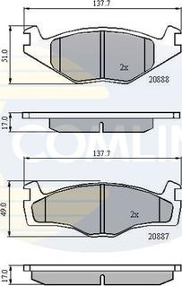 Comline CBP0703 - Тормозные колодки, дисковые, комплект avtokuzovplus.com.ua