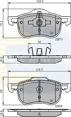 Comline CBP0730 - Тормозные колодки, дисковые, комплект autodnr.net