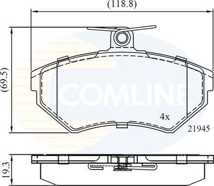 Comline CBP0736 - Тормозные колодки, дисковые, комплект avtokuzovplus.com.ua