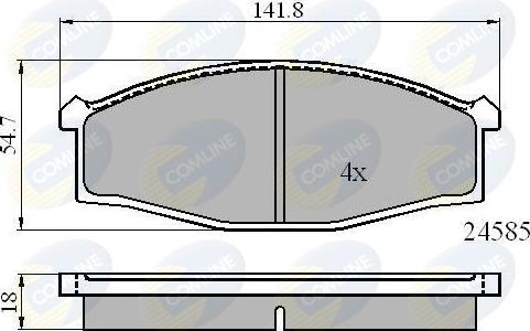 Comline CBP0758 - Гальмівні колодки, дискові гальма autocars.com.ua
