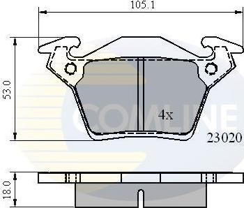 Comline CBP0888 - Тормозные колодки, дисковые, комплект avtokuzovplus.com.ua