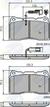 Comline CBP11022 - Гальмівні колодки, дискові гальма autocars.com.ua