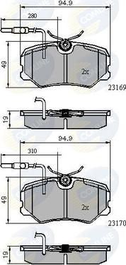 Comline CBP11098 - Тормозные колодки, дисковые, комплект avtokuzovplus.com.ua