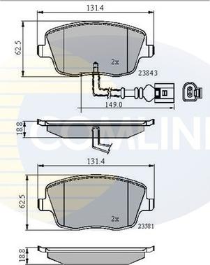 Comline CBP11147 - Гальмівні колодки, дискові гальма autocars.com.ua