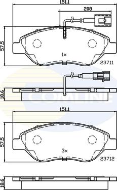 Comline CBP11222 - Гальмівні колодки, дискові гальма autocars.com.ua