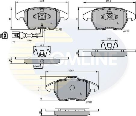 Comline CBP11224 - Гальмівні колодки, дискові гальма autocars.com.ua