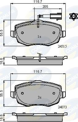 Comline CBP11601 - Гальмівні колодки, дискові гальма autocars.com.ua