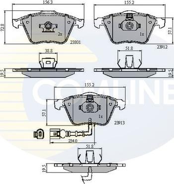 Comline CBP11628 - Гальмівні колодки, дискові гальма autocars.com.ua