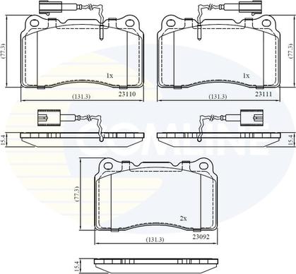 Comline CBP11721 - Тормозные колодки, дисковые, комплект avtokuzovplus.com.ua