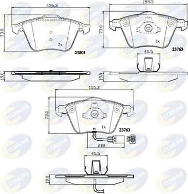 Comline CBP11752 - Гальмівні колодки, дискові гальма autocars.com.ua