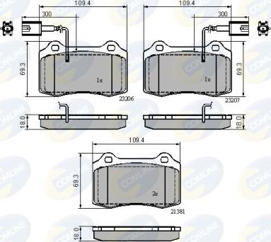 Comline CBP11758 - Тормозные колодки, дисковые, комплект avtokuzovplus.com.ua