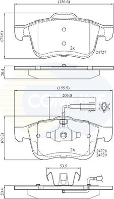 Comline CBP12032 - Тормозные колодки, дисковые, комплект avtokuzovplus.com.ua