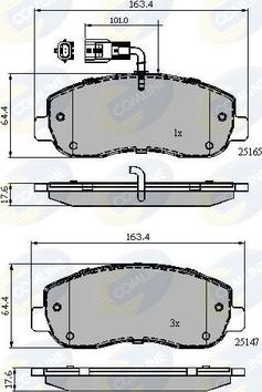 Comline CBP12106 - Тормозные колодки, дисковые, комплект avtokuzovplus.com.ua