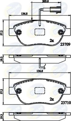 Comline CBP12140 - Тормозные колодки, дисковые, комплект avtokuzovplus.com.ua