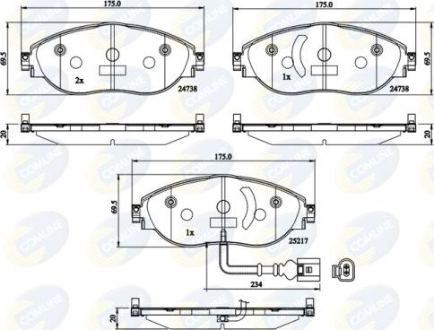 Comline CBP12201 - Гальмівні колодки, дискові гальма autocars.com.ua