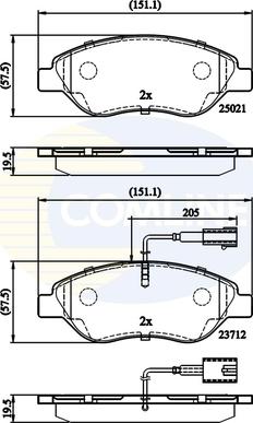 Comline CBP12213 - Гальмівні колодки, дискові гальма autocars.com.ua