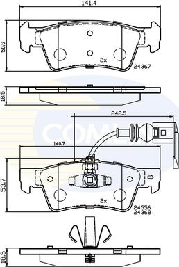 Comline CBP12244 - Гальмівні колодки, дискові гальма autocars.com.ua