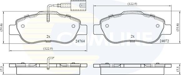 Comline CBP12392 - Гальмівні колодки, дискові гальма autocars.com.ua