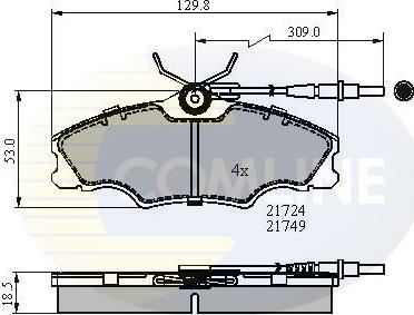 Comline CBP1433 - Тормозные колодки, дисковые, комплект avtokuzovplus.com.ua