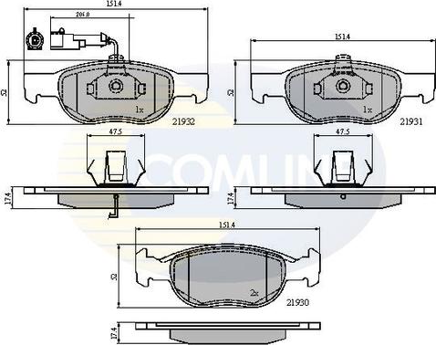 Comline CBP1479 - Гальмівні колодки, дискові гальма autocars.com.ua