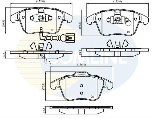 Comline CBP16022 - Тормозные колодки, дисковые, комплект avtokuzovplus.com.ua