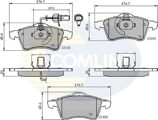 Comline CBP1852 - Тормозные колодки, дисковые, комплект avtokuzovplus.com.ua