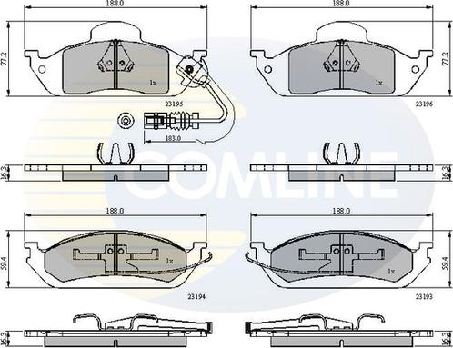 Comline CBP1911 - Тормозные колодки, дисковые, комплект avtokuzovplus.com.ua