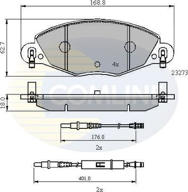 Comline CBP21121 - Тормозные колодки, дисковые, комплект avtokuzovplus.com.ua