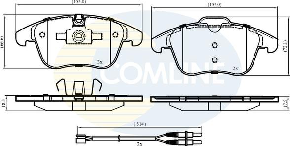 Comline CBP22002 - Гальмівні колодки, дискові гальма autocars.com.ua
