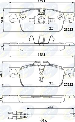 Comline CBP22195 - Тормозные колодки, дисковые, комплект avtokuzovplus.com.ua