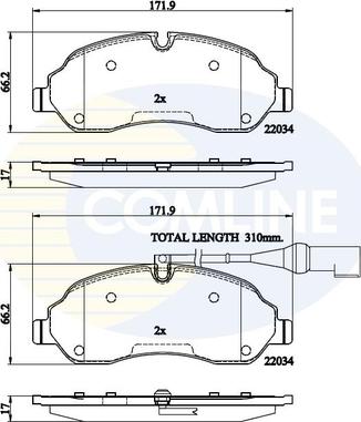 Comline CBP22214 - Гальмівні колодки, дискові гальма autocars.com.ua