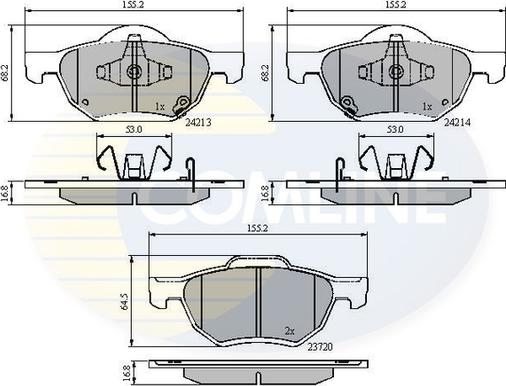 Comline CBP31195 - Тормозные колодки, дисковые, комплект avtokuzovplus.com.ua