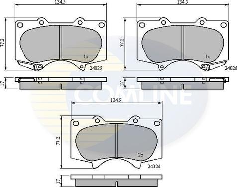 Comline CBP31201 - Тормозные колодки, дисковые, комплект avtokuzovplus.com.ua