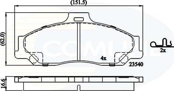 Comline CBP31245 - Гальмівні колодки, дискові гальма autocars.com.ua
