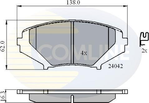 Comline CBP31246 - Тормозные колодки, дисковые, комплект avtokuzovplus.com.ua