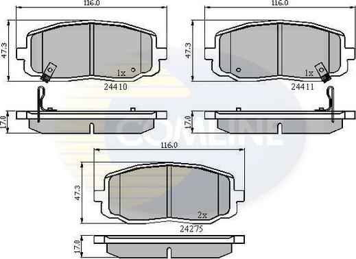 Comline CBP31319 - Гальмівні колодки, дискові гальма autocars.com.ua