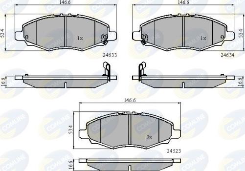 Comline CBP31508 - Гальмівні колодки, дискові гальма autocars.com.ua