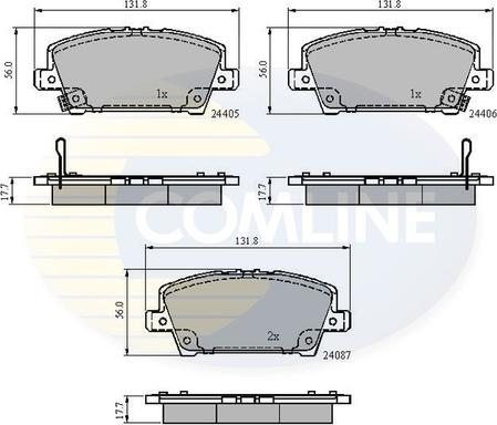 Comline CBP31586 - Гальмівні колодки, дискові гальма autocars.com.ua