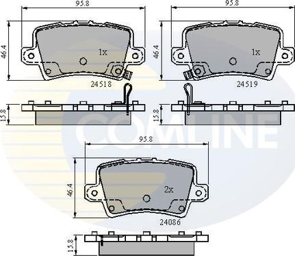 Comline CBP31587 - Гальмівні колодки, дискові гальма autocars.com.ua