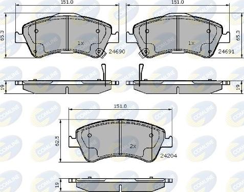 Comline CBP31588 - Гальмівні колодки, дискові гальма autocars.com.ua