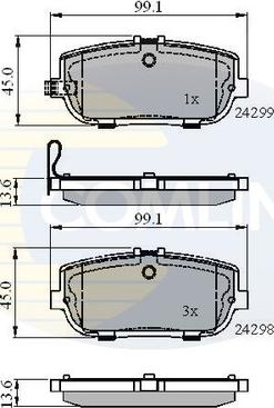 Comline CBP31627 - Гальмівні колодки, дискові гальма autocars.com.ua