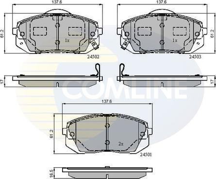 Comline CBP31768 - Гальмівні колодки, дискові гальма autocars.com.ua