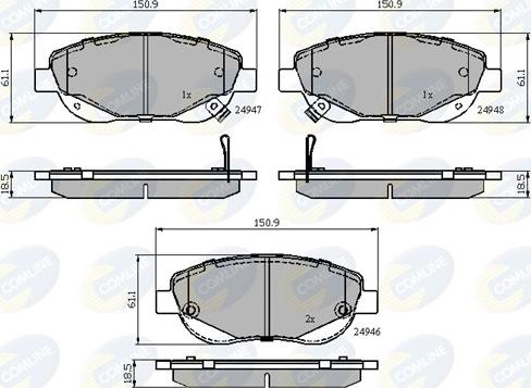 Comline CBP32035 - Гальмівні колодки, дискові гальма autocars.com.ua