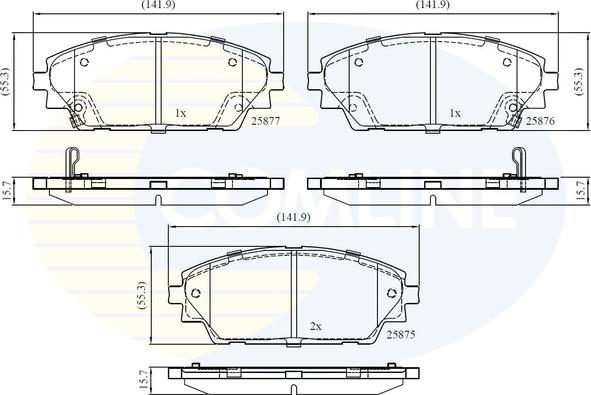 Comline CBP32242 - Тормозные колодки, дисковые, комплект avtokuzovplus.com.ua