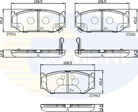 Comline CBP32245 - Гальмівні колодки, дискові гальма autocars.com.ua
