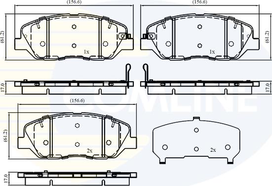 Comline CBP32760 - Гальмівні колодки, дискові гальма autocars.com.ua